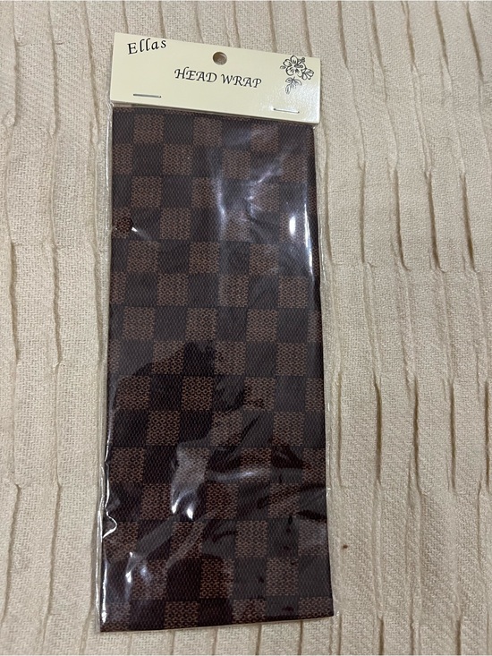 Ella Accessories - Ellas Brown Checkerboard Fashion Head Wrap NEW In Wrapper